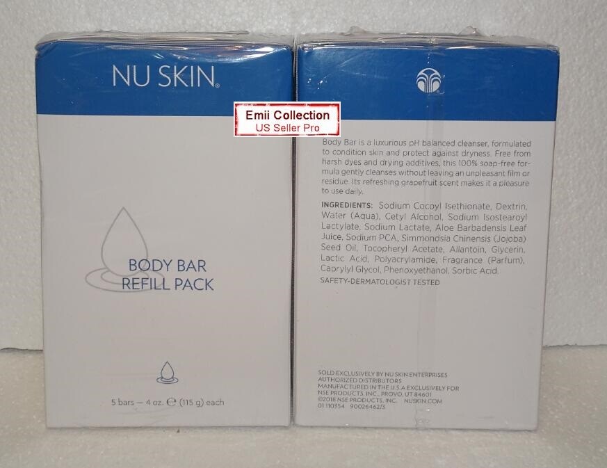 Nu Skin Nuskin Body Bar Soap Free Cleanser and Refill 5 Pack Box Bundle Sealed