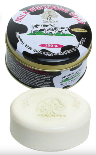 Lot of 3 Madina Moisturizing Milk Soap Canisters w/ Vitamin E 100g