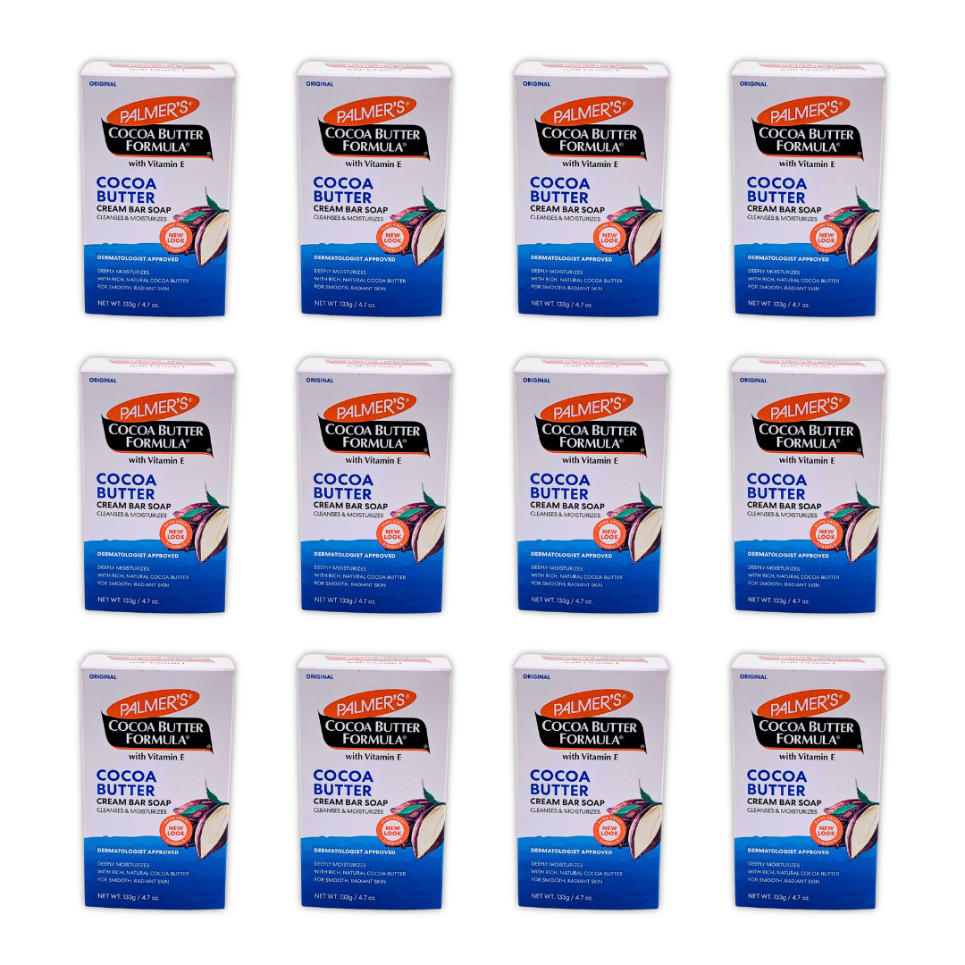 Palmer’s Cocoa Butter Cream Bar Soap – 12 Pack | Vitamin E | 4.7 oz Bars