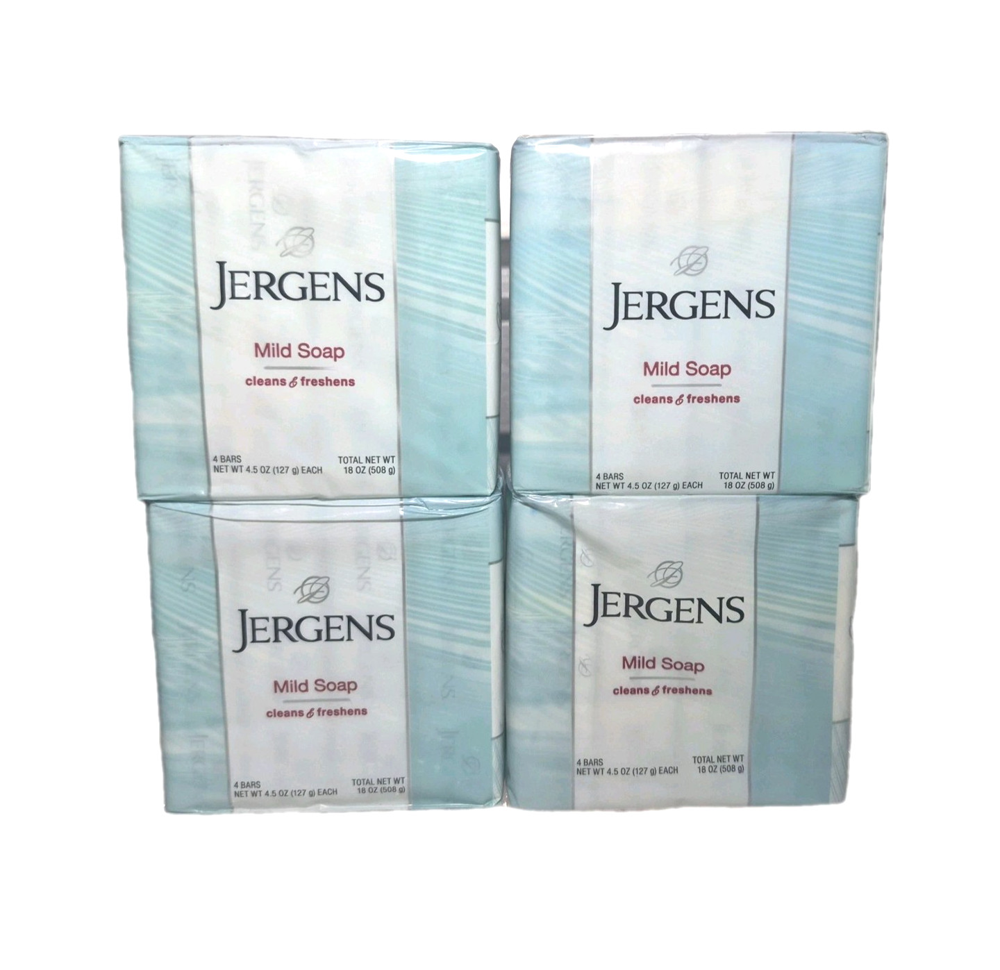 (4) Lots Jergens Mild Soap 4.5 Oz Each Bar TOTAL 16 Bars NEW