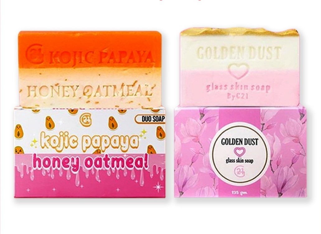 Best Combo G21 Golden Dust Soap & Duo Kojic Papaya + Honey Oatmeal Soap