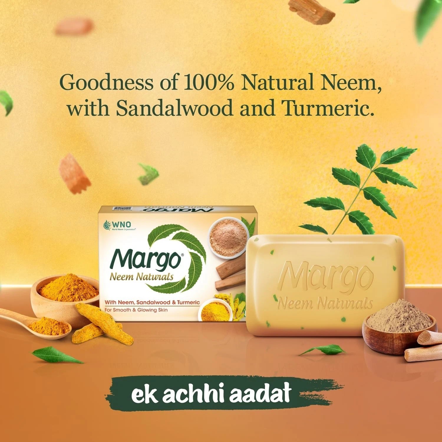 Margo Neem Naturals Soap For Clear Smooth Skin Pack of 5x100g Each Packs