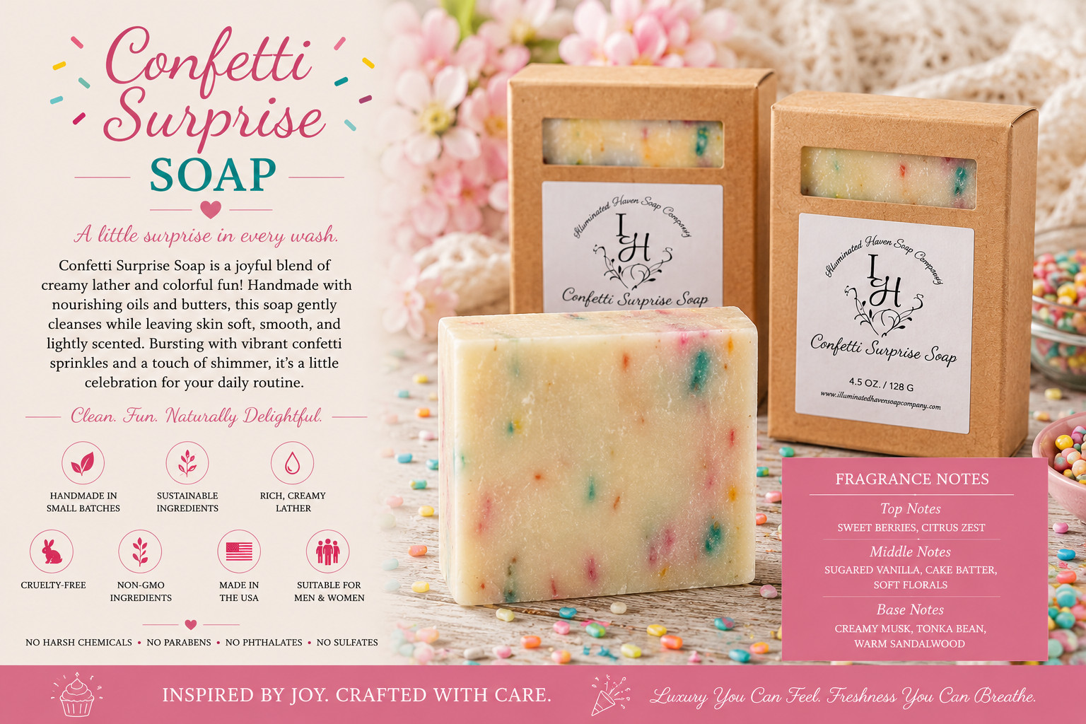 Handmade Artisan Soap Bar Natural Bath Soap Shea Butter USA Made Moisturizing