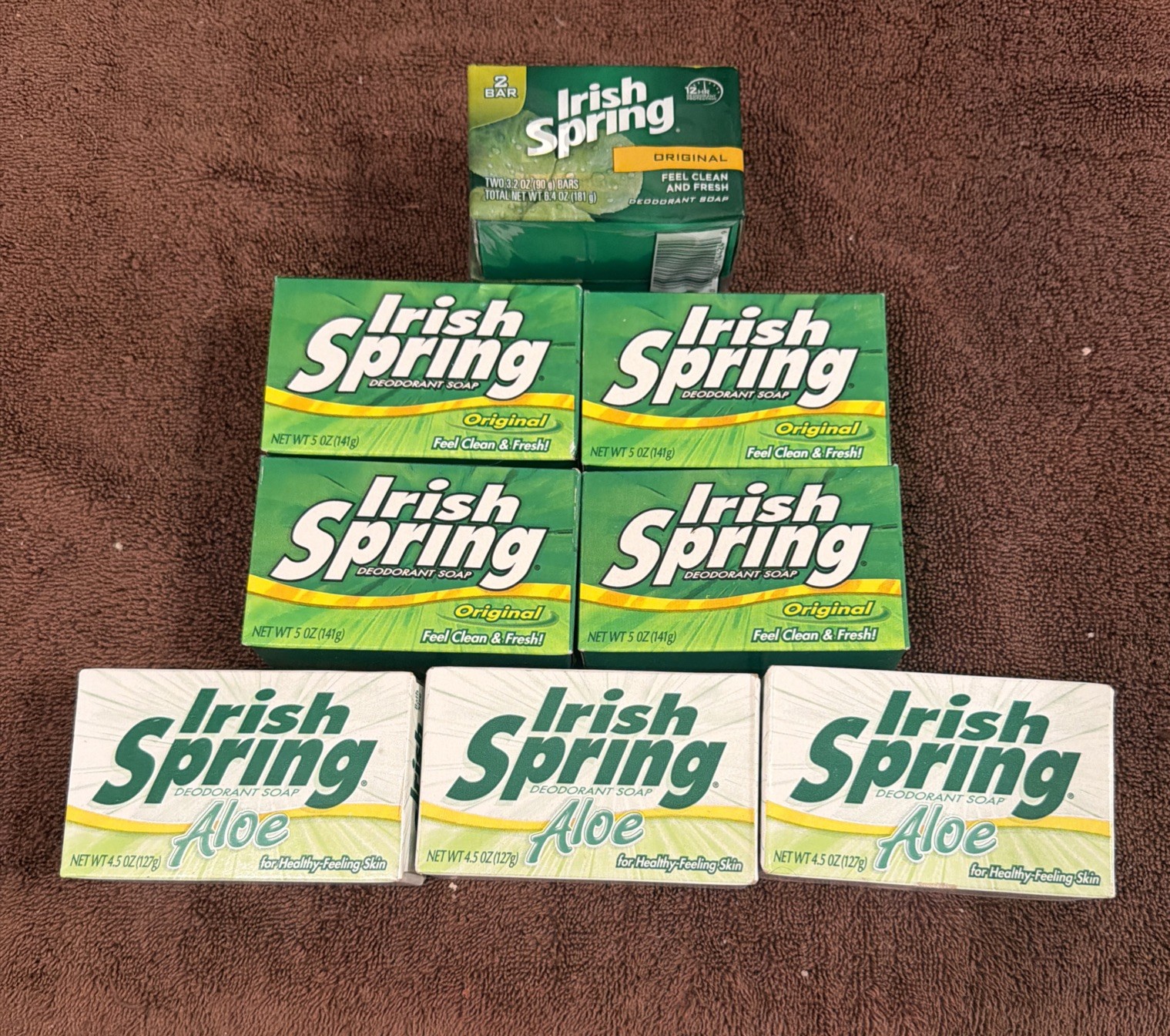 Vintage Irish Spring Bar Soap Mixed Lot of 8 Total Bars Package Bar NOS New