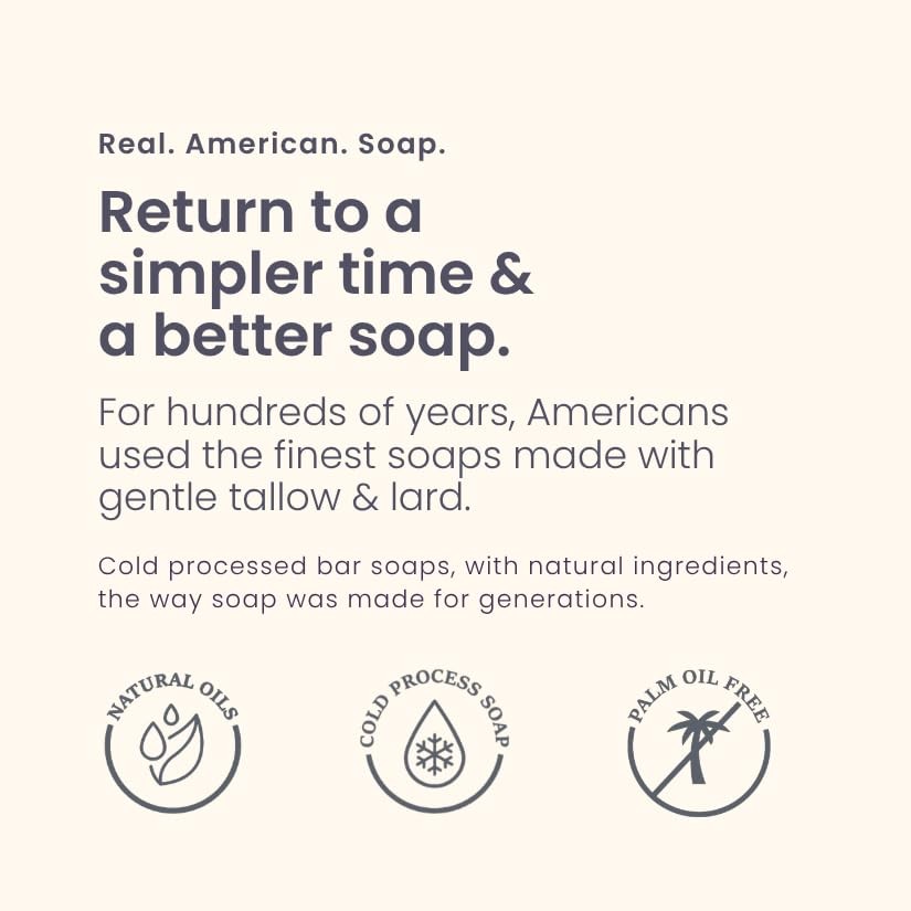 Real Soap, Clean & Unscented (3 Pack) – Long-Lasting, Moisturizing Natural Ba…