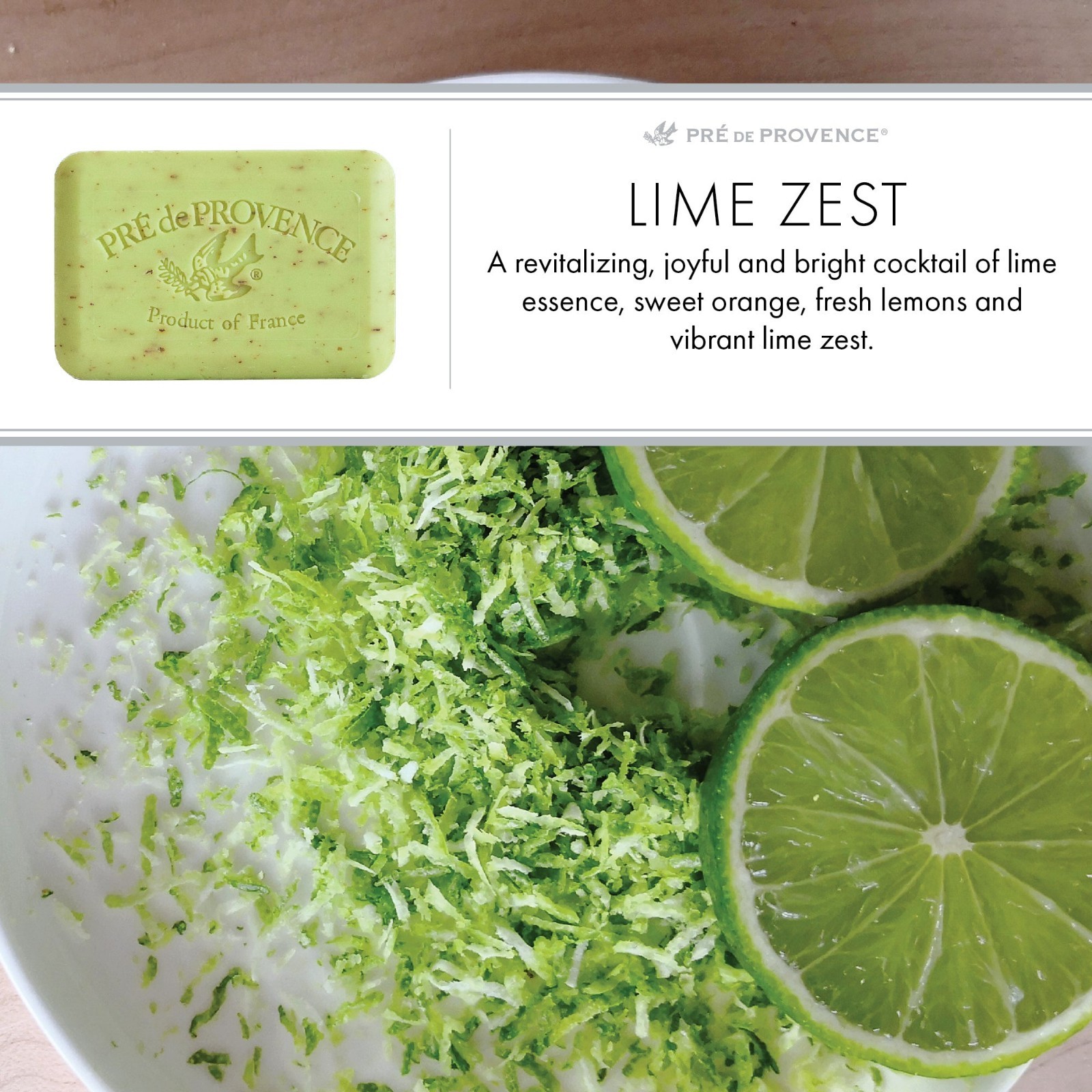 Pre de Provence Lime Zest Case 18 x 150 Gram French Soap Bath Shower