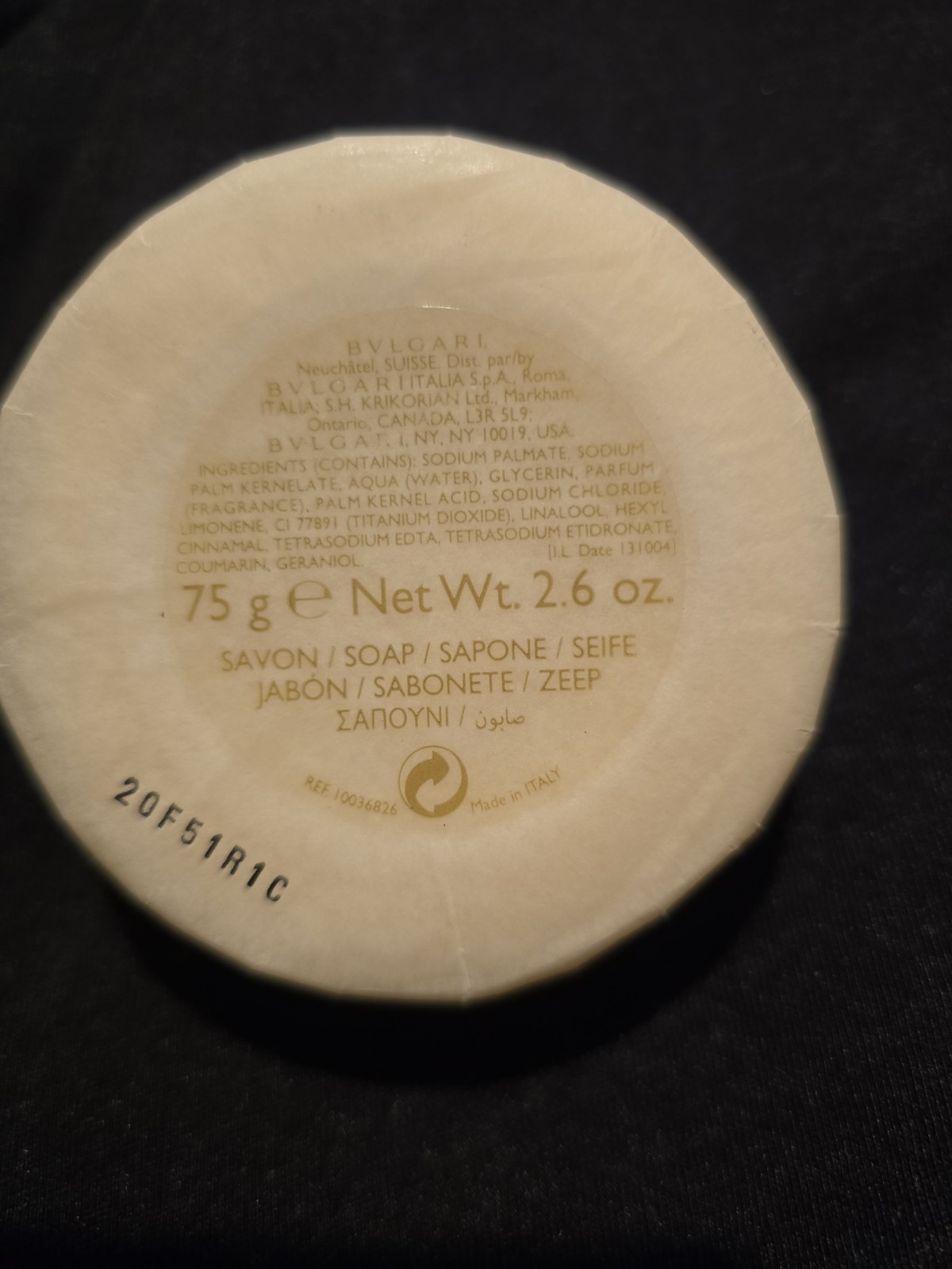 New Bvlgari Eau Parfumee au the vert 2.6oz Soup Savon Green Label