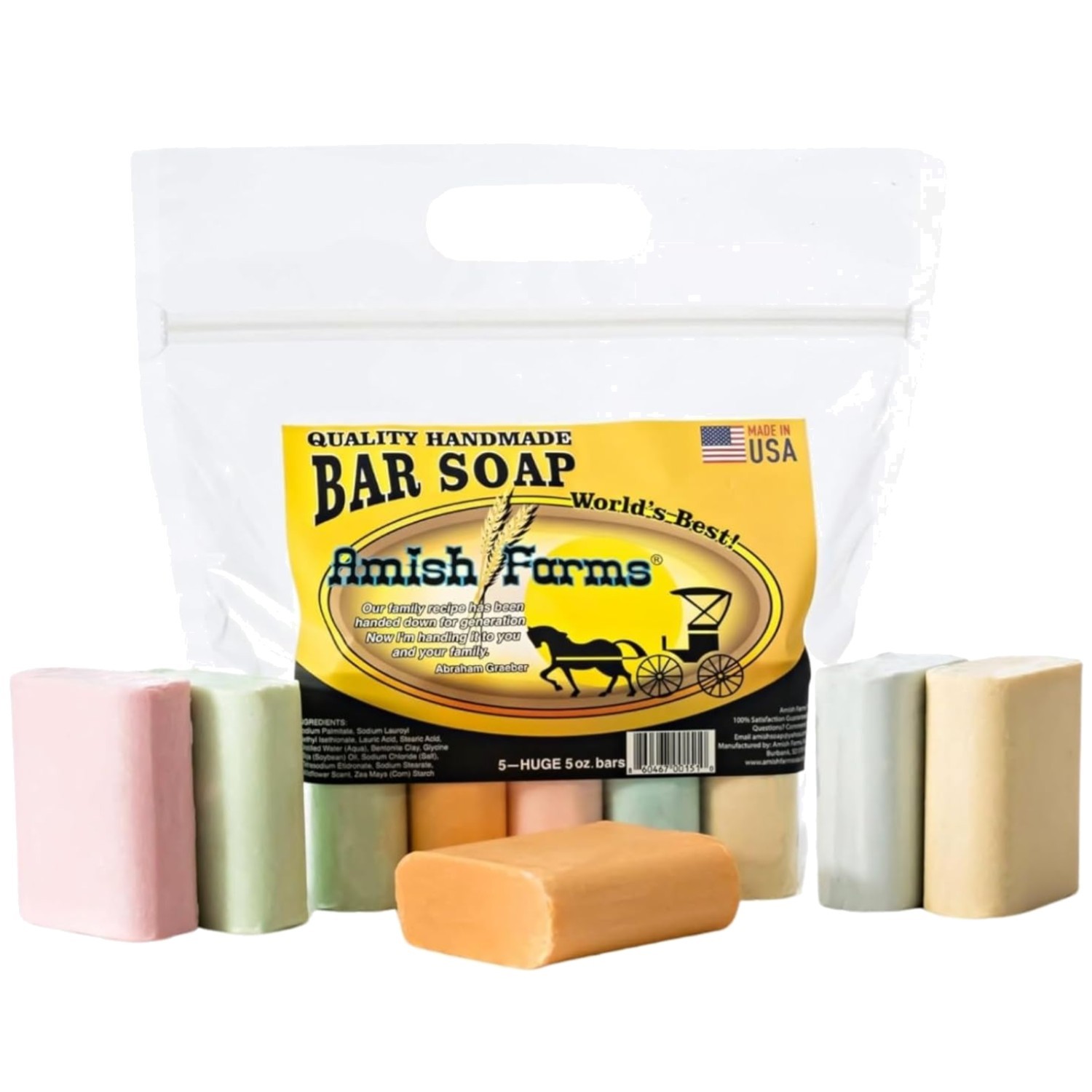 Natural Bar Soap 5-Pack Variety – Handmade Cold Process Moisturizing Soap Bar…