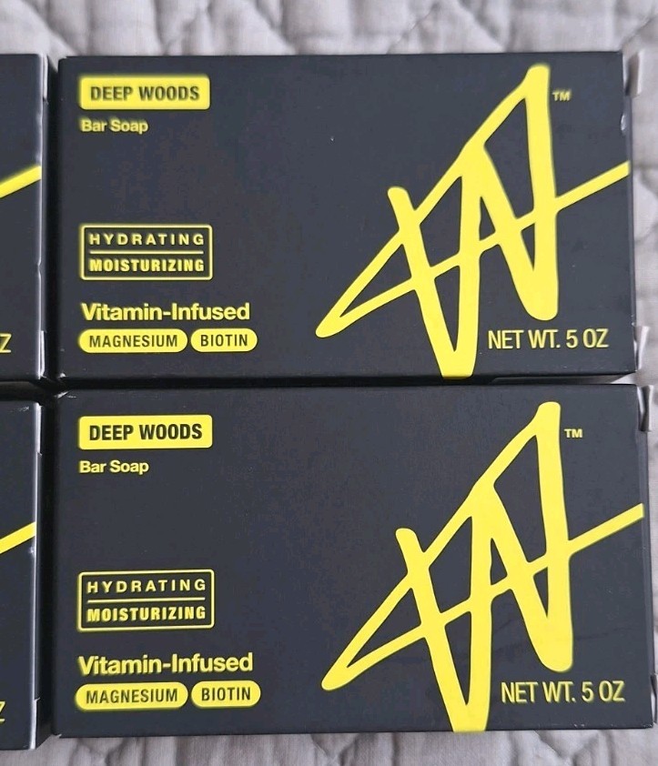 Lot Of 4 New W by Jake Paul Hydrating Moisturizing Soap Bar Deep Woods 5 oz Each