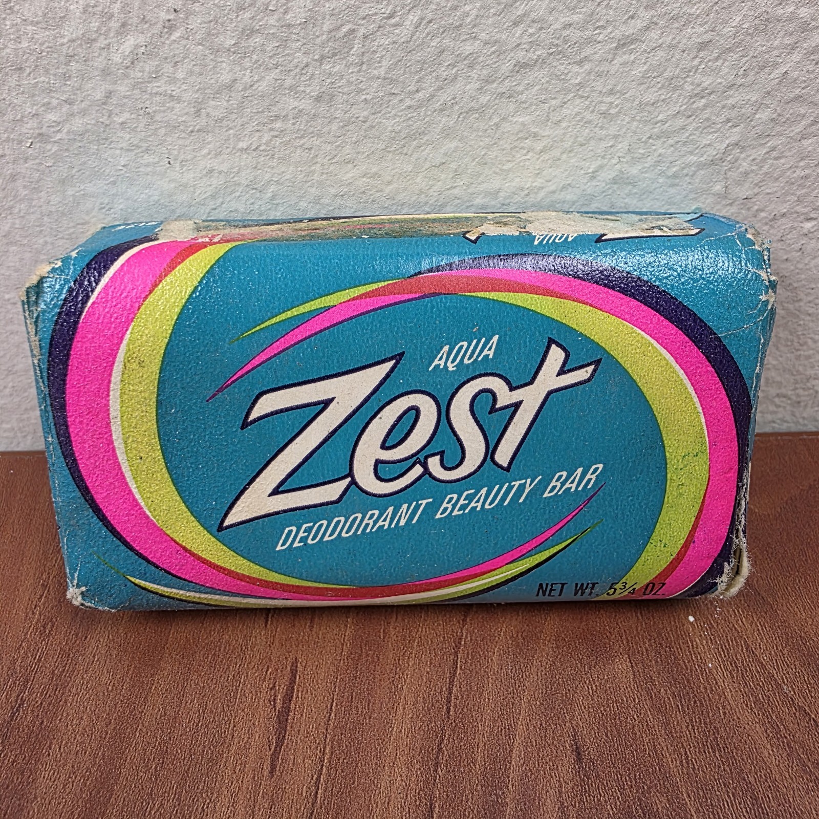 Vintage NOS Zest Aqua Deodorant Beauty Bar Soap 5.75oz Bath Size #A315