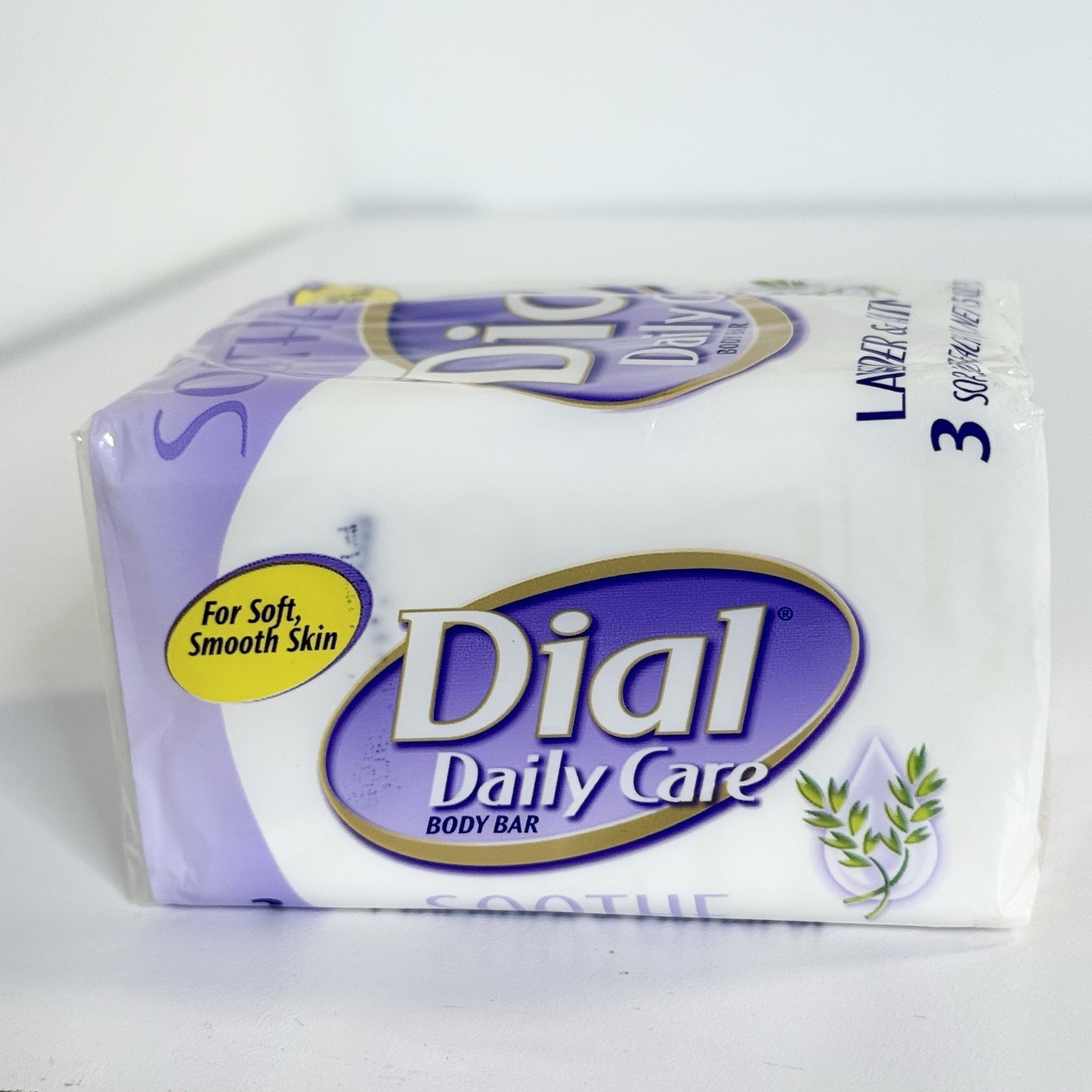 Dial SOOTHE Daily Care Body Bar Lavender & Oatmeal 3 Soap Bars Discontinued 2005