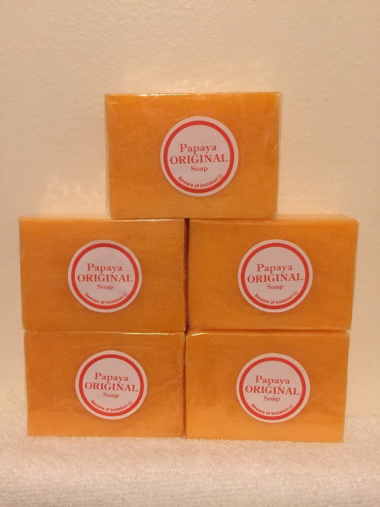 5 x ORIGINAL PAPAYA Kojic WHITENING ACID SOAP. USA SELLER