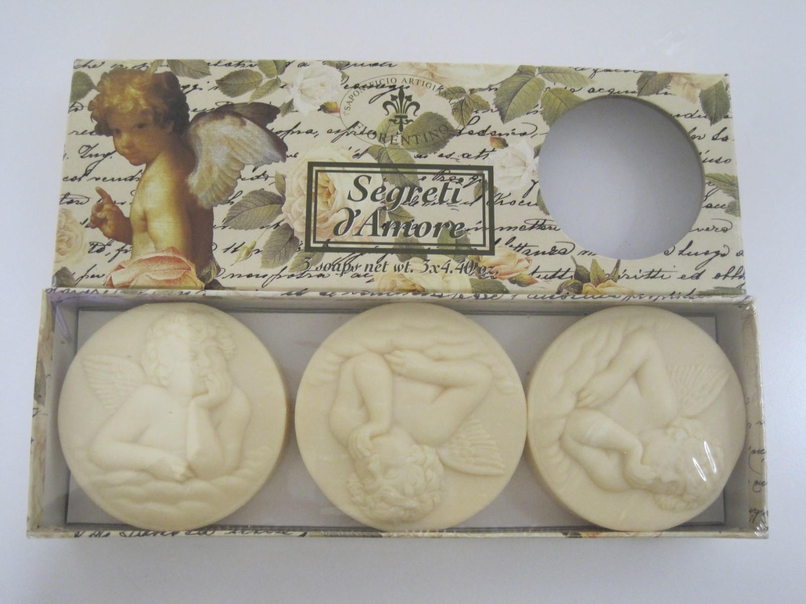 Saponificio Artigianale Fiorentino Angel Cherub Soaps Italy Handmade New in Box