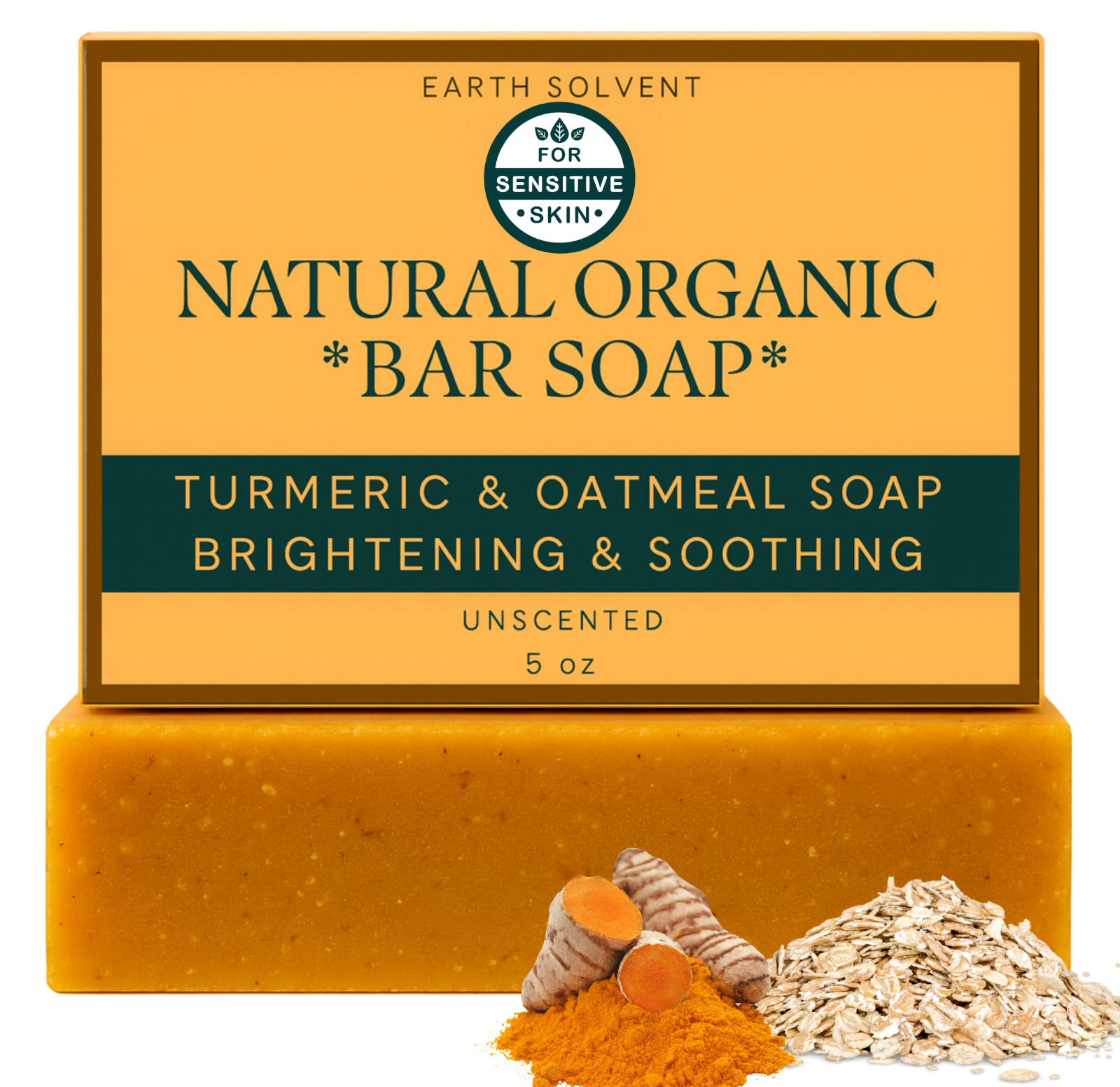 BUY 2 & Get 1 FREE Natural Organic Bar Soap For Sensitive Skin 5oz UNSCENTED