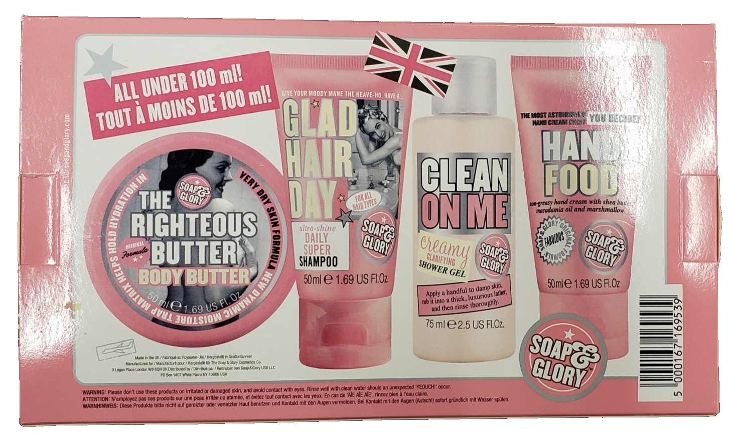 NEW Soap & Glory Clean Getaway Gift Set 4 Travel-Size Minis