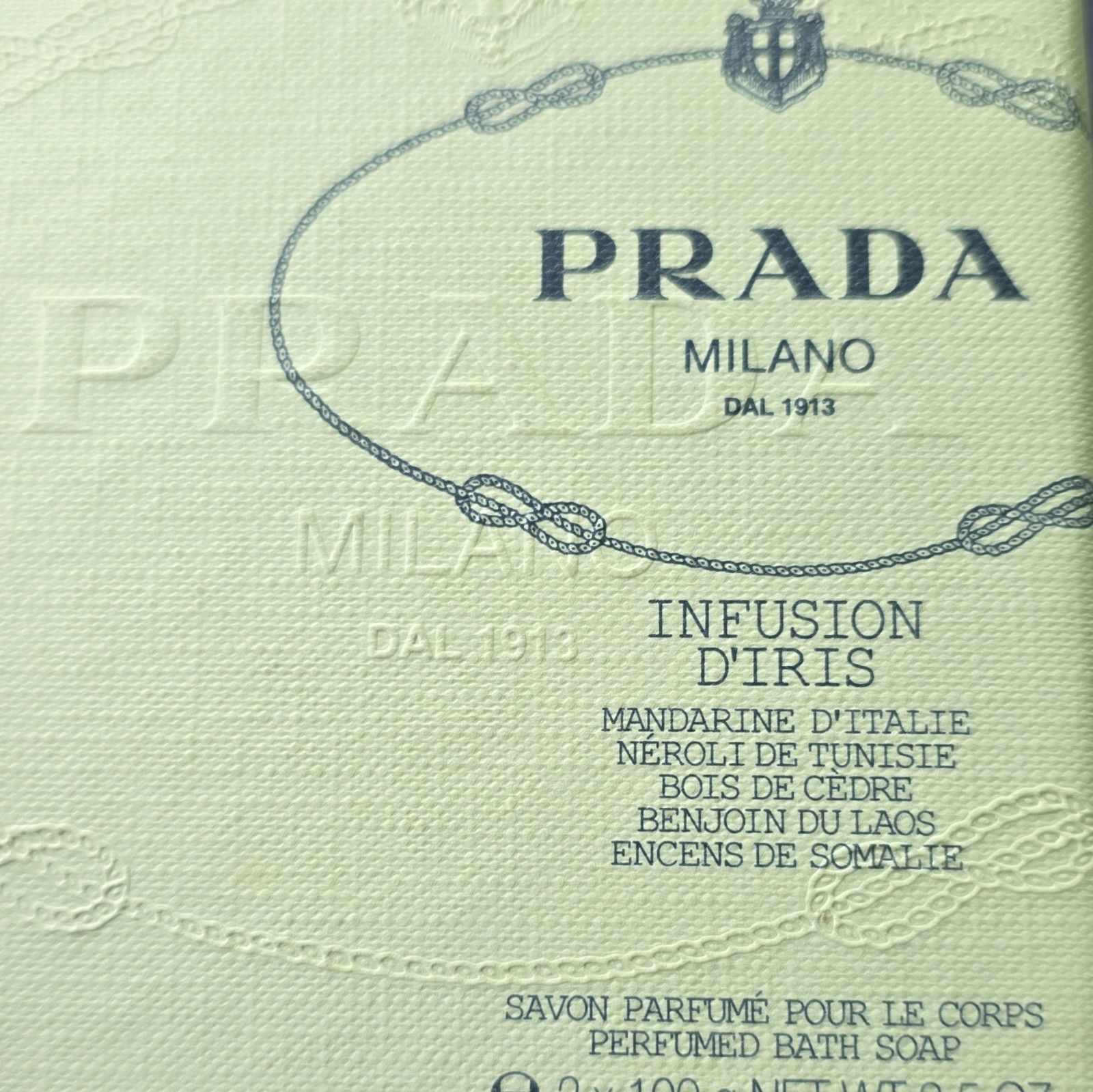 NEW Sealed Prada Milano InfusionD’Iris Bath Bar Soap RARE3.59z 100g 2 pack
