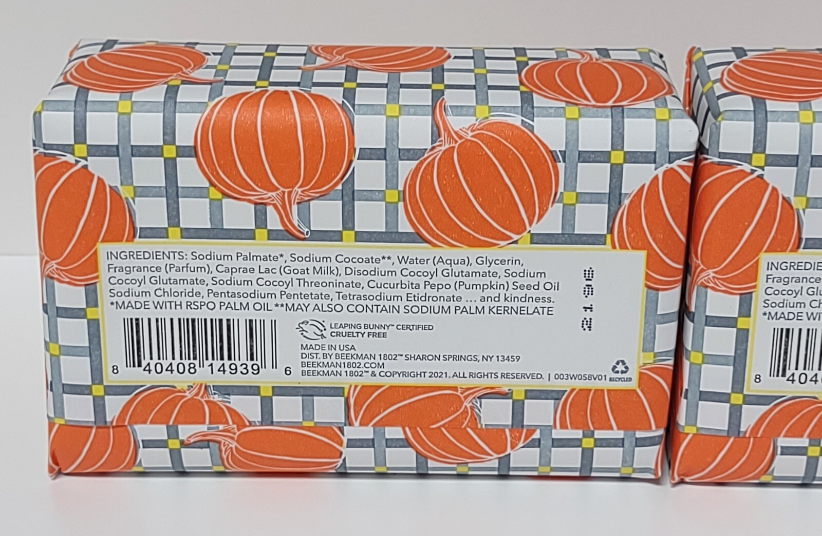 Beekman 1802 Goat Milk Bar Soap Brown Sugar Pumpkin Jumbo Size 9 oz each x 4 New