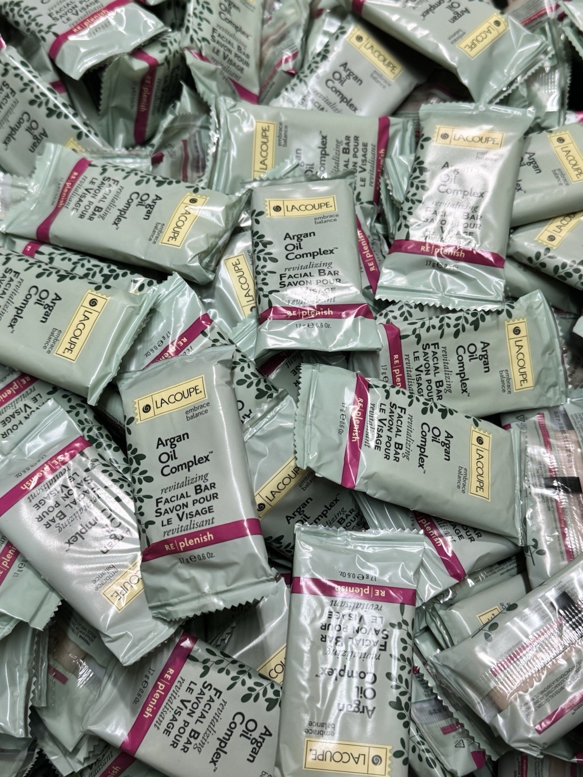 Lot of 100 LaCoupe Argan Oil Complex Body Bar Soap Hotel Travel Size BULK LOT