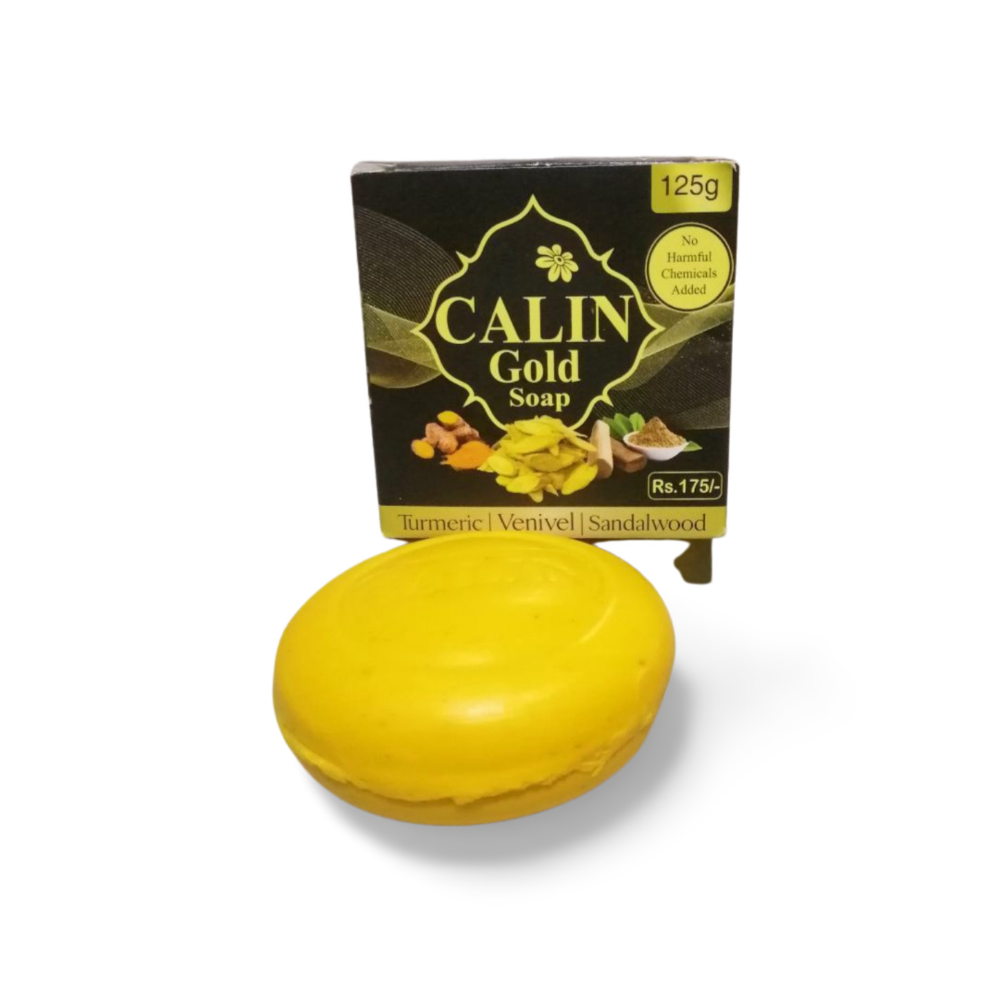 CALIN Gold Beauty Soap with Pure Natural Ceylon Turmeric Venivel Sandalwood 125g