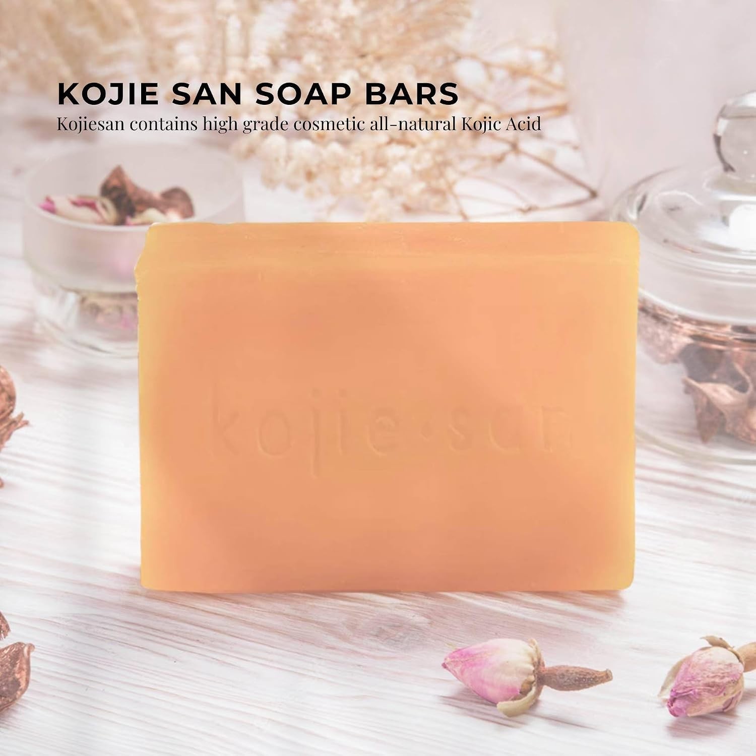 Kojic Acid Soap Bar, 65g, Coconut Oil Tea Tree Oil Glycerin, Orange Scent