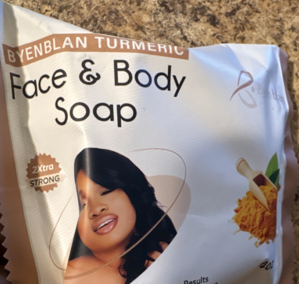 BYENBLAN 2Xtra Strong Turmeric Face & Body Soap White 4 oz