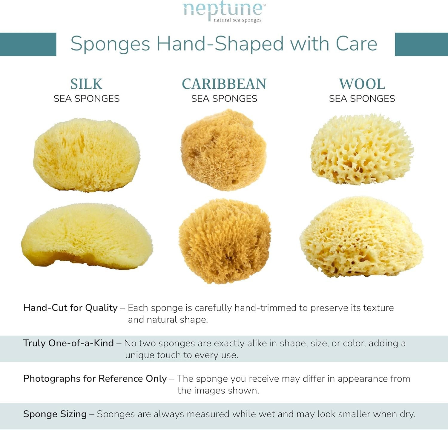 Neptune Caribbean Sea Sponge, Hand Cut, Small, Approx. 4-5 inches Yellow