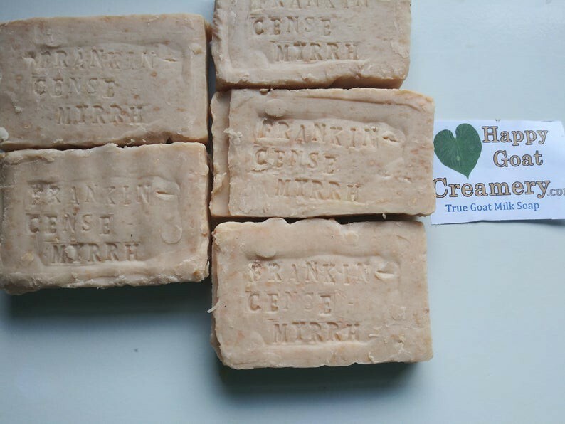 Goat Milk Soap Handmade Frankincense & Myrrh Free Shipping