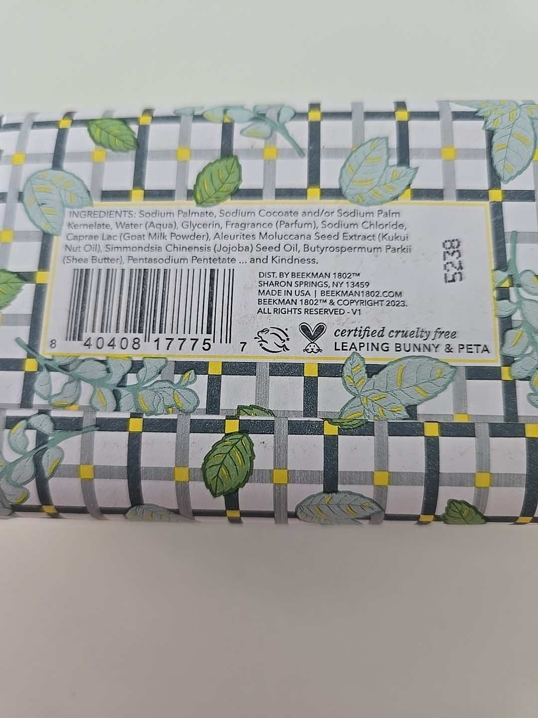 Beekman 1802 Goat Milk Bar Bath Soap Glacial Mint & Eucalyptus Jumbo 9 oz NEW