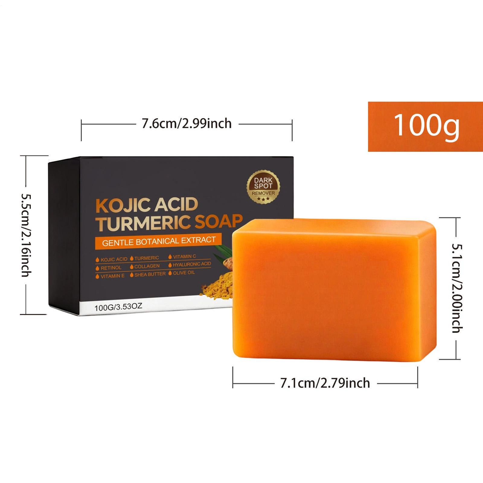 Kojic Acid Turmeric Soap Face And Body Cleanser Soap Gentle Cleansing Refreshing