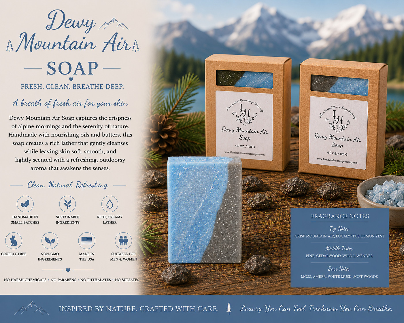 Handmade Artisan Soap Bar Natural Bath Soap Shea Butter USA Made Moisturizing