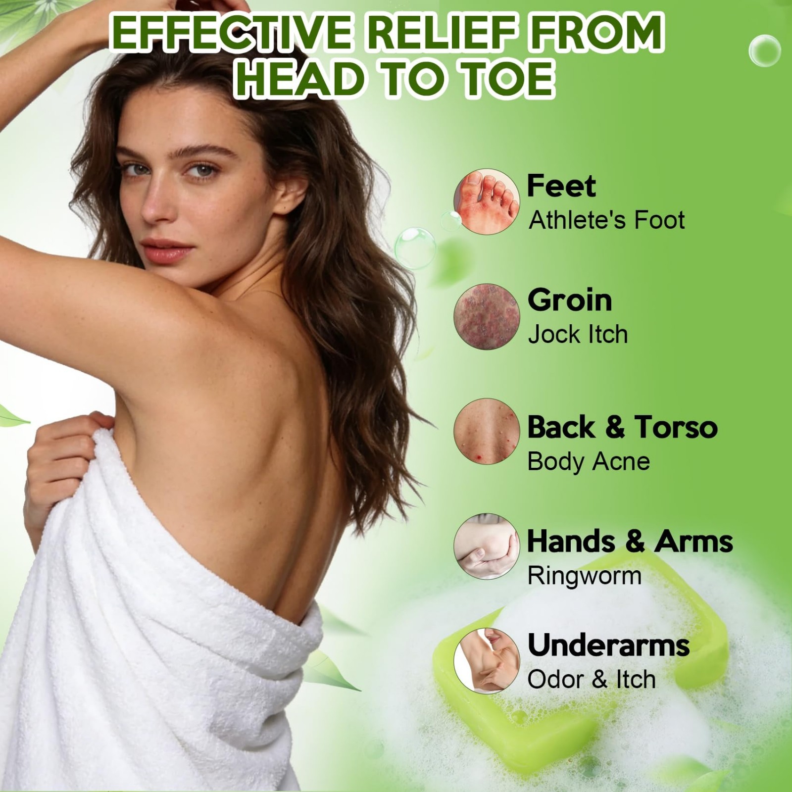 Natural Tea Tree Oil Antifungal Soap Bar – Soothing Body Wash for Jock Itch, Ath