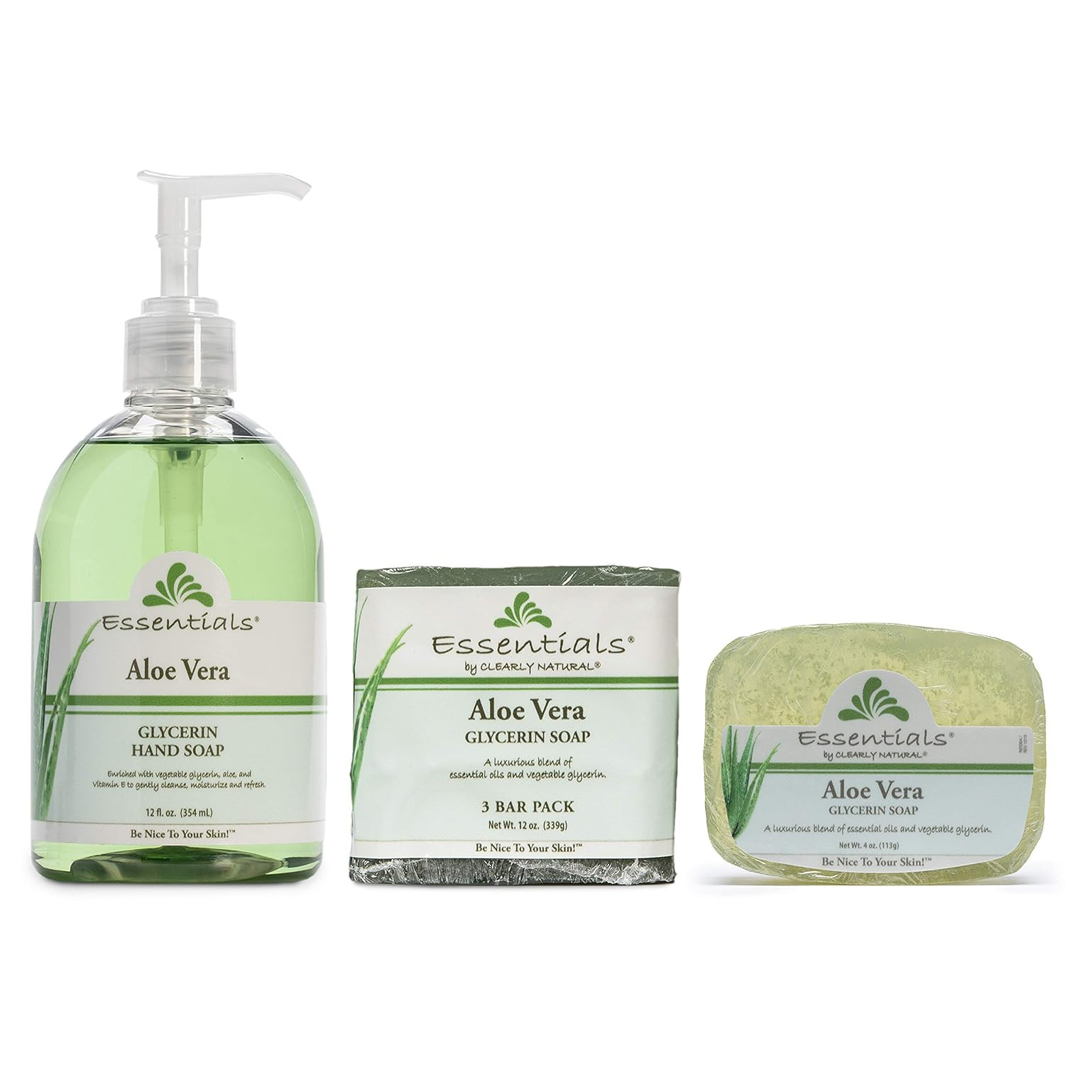 Glycerine Bar Soap, Aloe Vera, 12 Oz, 3 Count