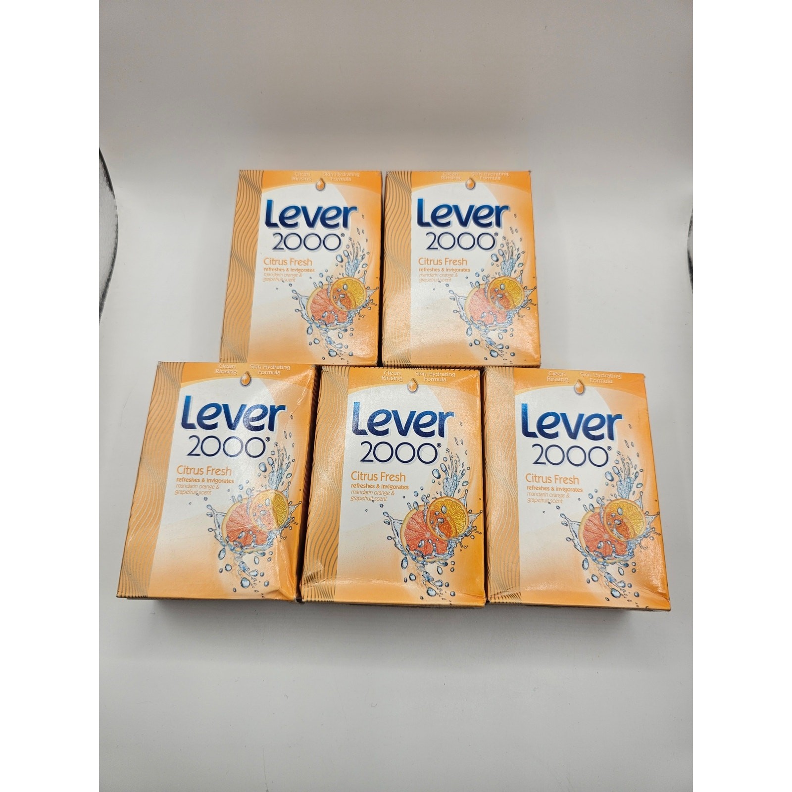 Lot of 5 NOS Discontinued Lever 2000 Citrus Fresh Bar Soap – 4oz Bars – Retired