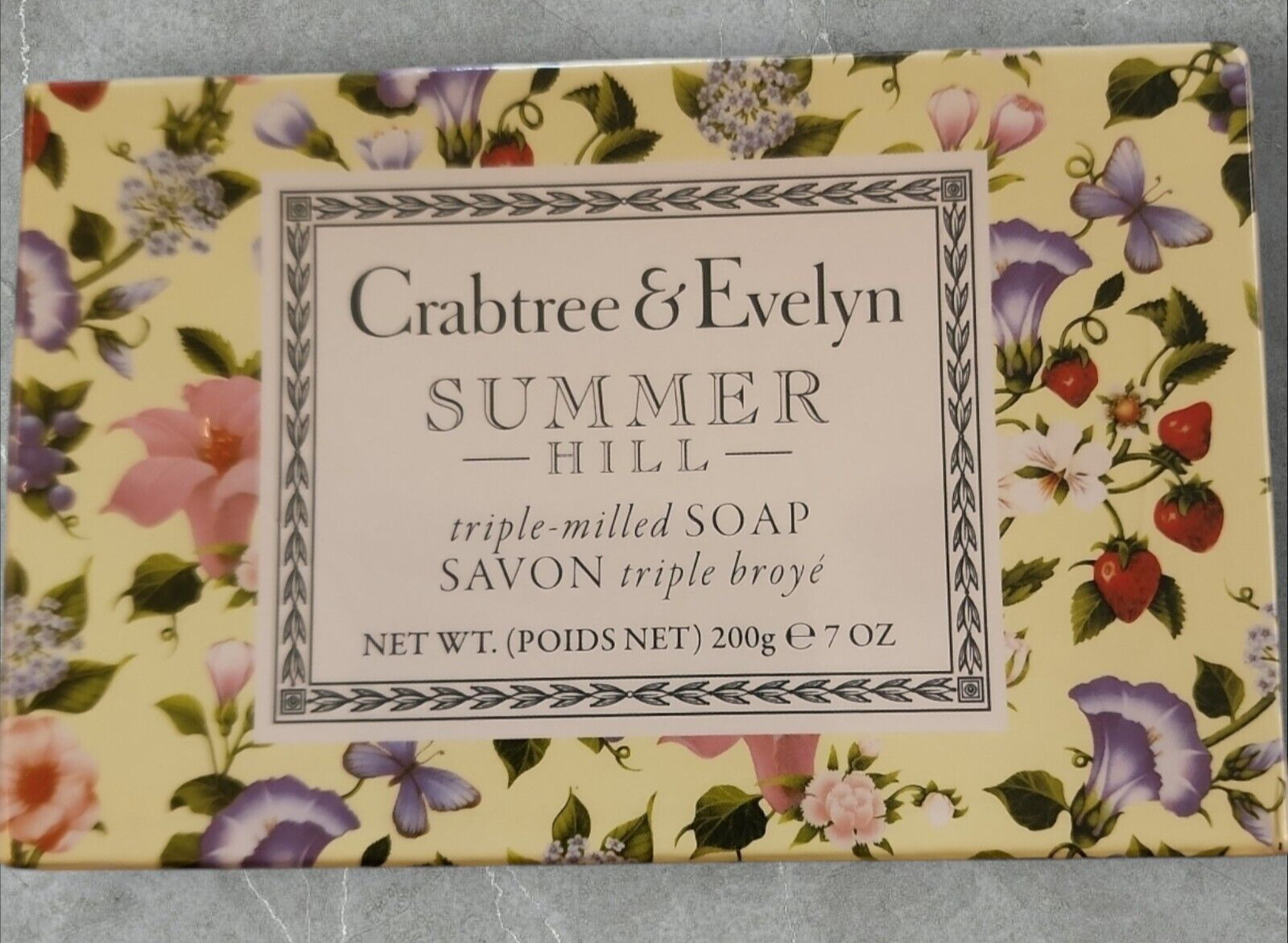 Crabtree & Evelyn- Summer Hill- 2 Pack- 7oz Each Soap Discontinued Triple Milled