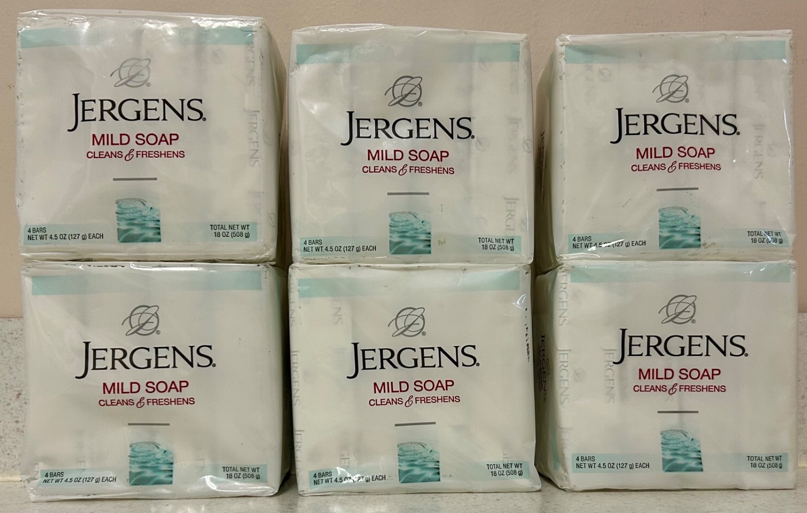 Jergens Mild Bar Soap Clean & Refresh 6 pack Bars 24 Total 4.5 Oz ea