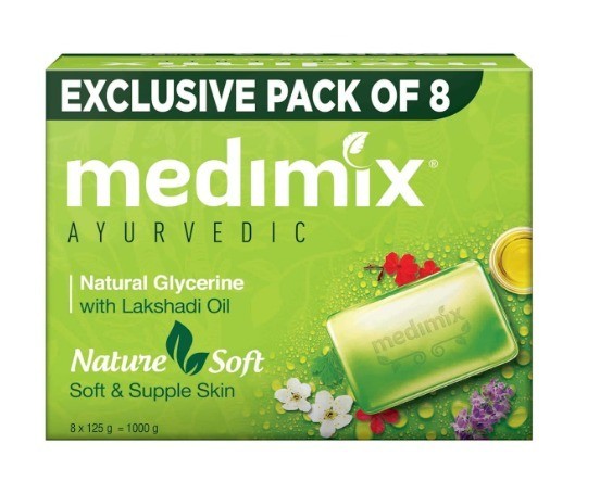 Medimix Ayurvedic Natural Glycerine Bathing Soap Pack of 8x125g Each Packs