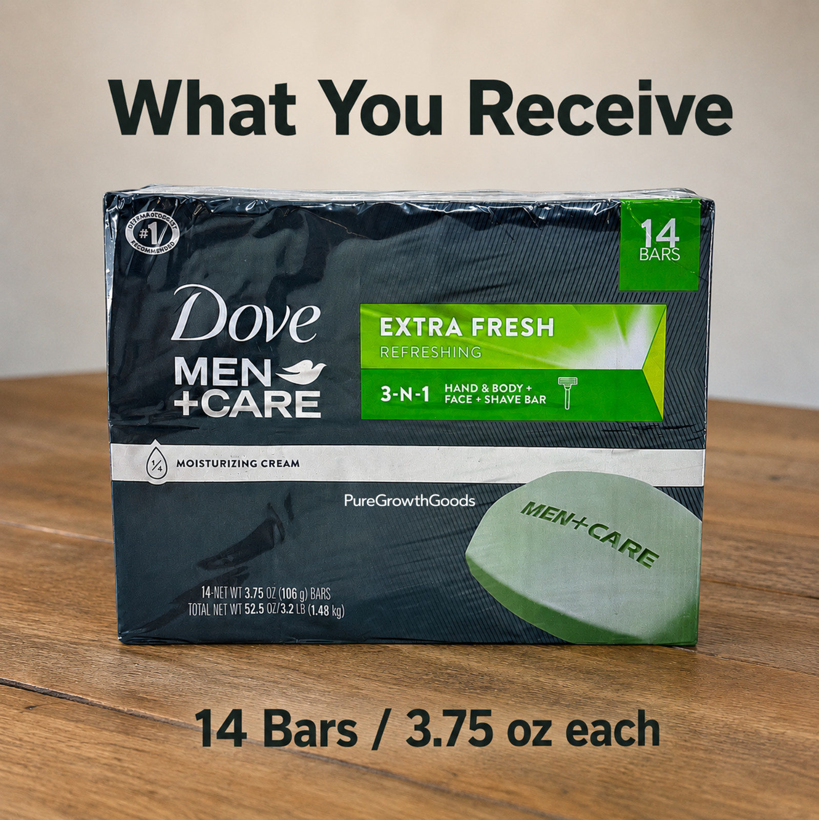 Dove Men+Care Body Face Bar Soap Extra Fresh 14 Pack 3.75 oz Shave Bar