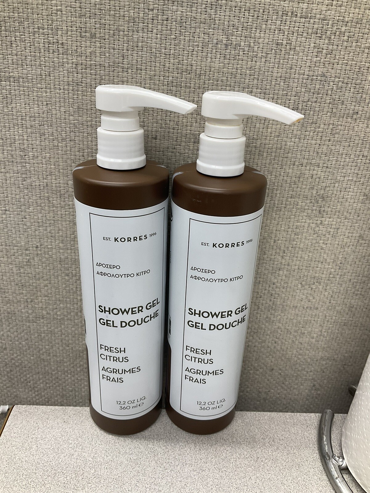 LOT OF 2 Korres SHOWER GEL Fresh Citrus AGRUMES FRAIS 12.2oz / 360ml
