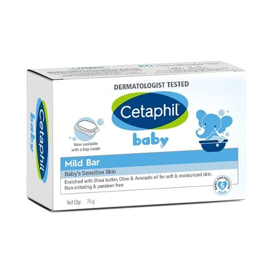 Cetaphil Baby Mild Bar for Face and Body Pack of 3, 75g x 3 With Free Shipping