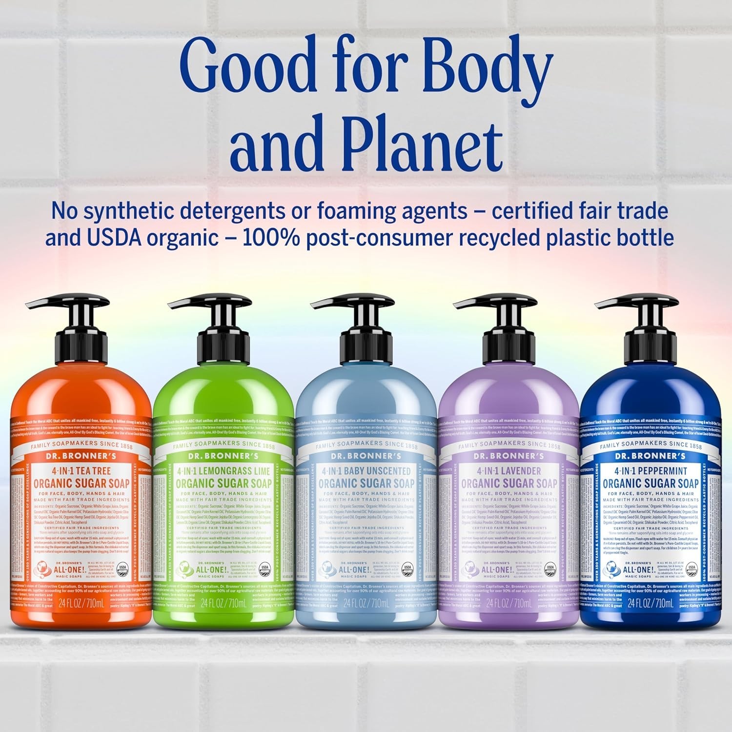 Eco-Friendly Organic Sugar Soap, Peppermint – Nourishing 12oz for Face & Body