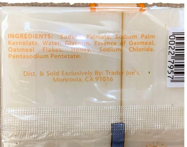 4 Bars X Trader Joes Oatmeal and Honey Vegetable Soap 8 oz each