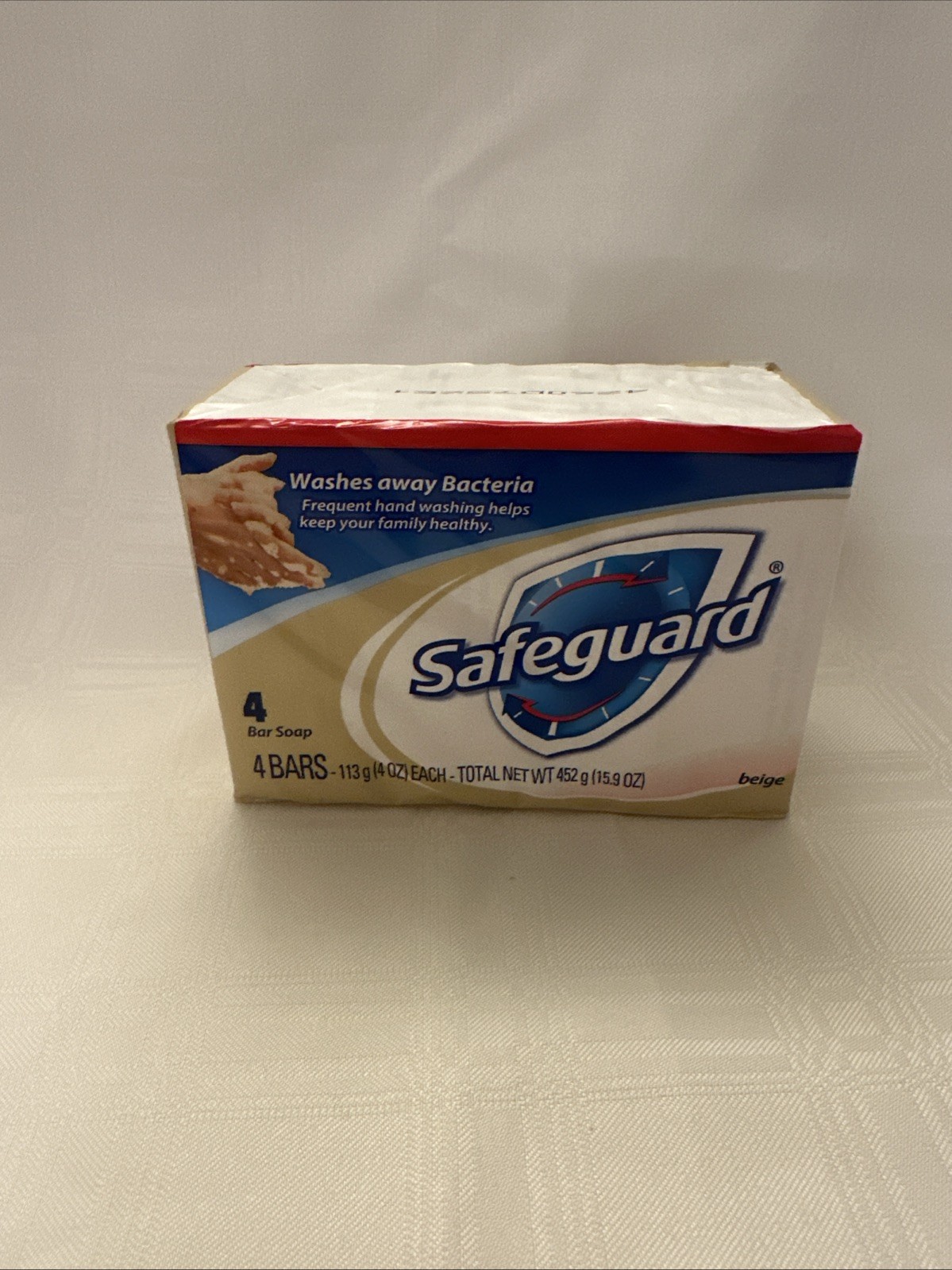 Safe-Guard Antibacterial Deodorant Bar Soap, Beige, 4 Oz, Pack of 4
