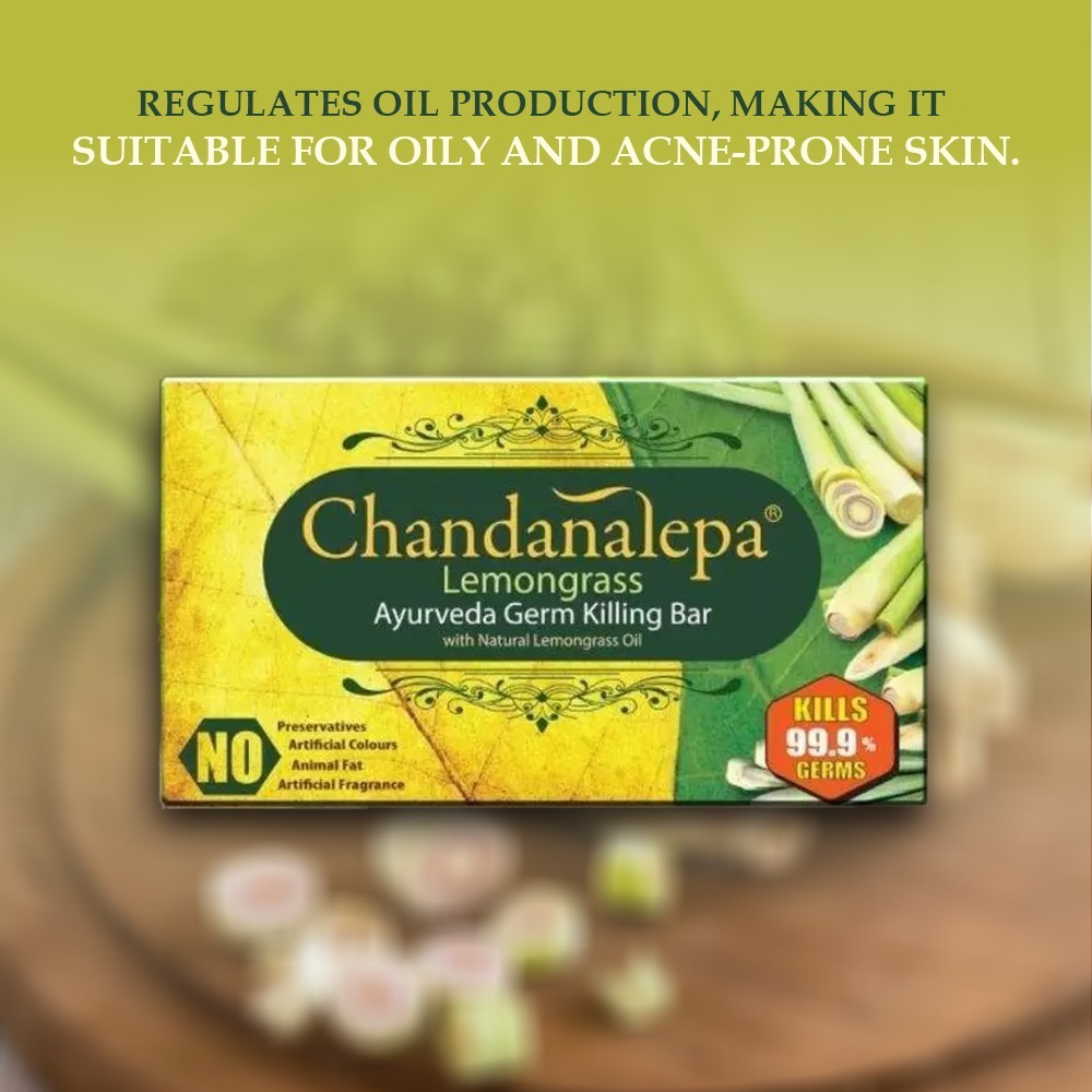 Lemongrass Chandanalepa Ayurveda 100g Beauty Body Health Soap FREE SHIPPING