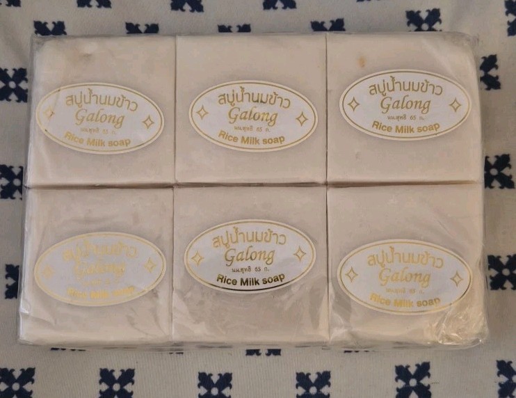 12 bars x 60g Thai Rice Milk Herbal Soap Handmade Natural Ships Fast 🇺🇸