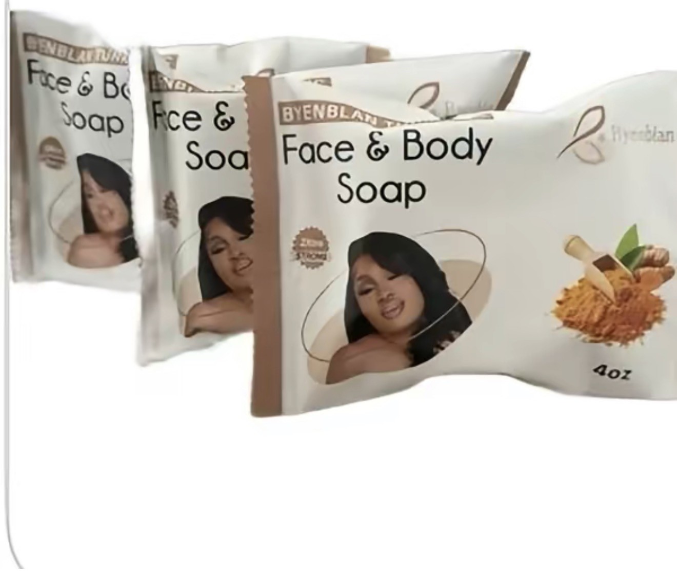3PCS Turmeric Soap Byenblan – Face & Body Bar for Smooth Glowing Skin