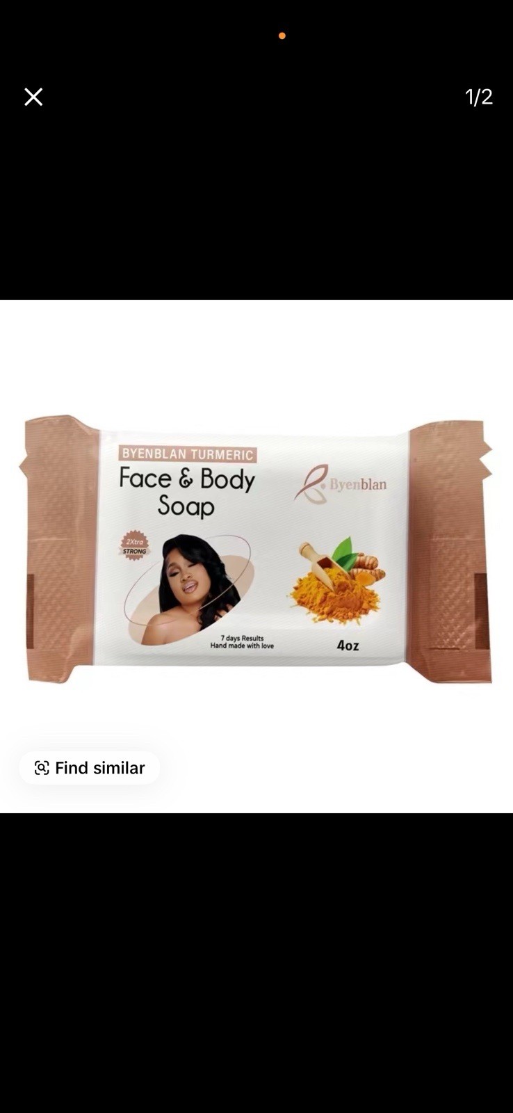 Byenblan Turmeric Hand Made Face & Body Soap for Face Body, Rectangular 4oz