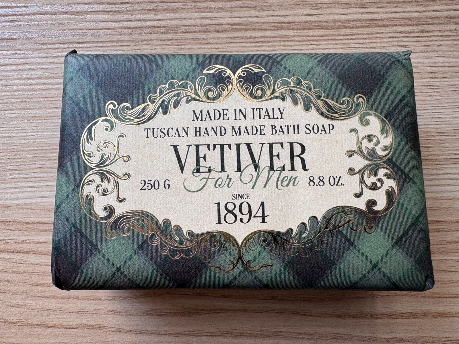 2 Pack Vetiver For Men Italian Handmade Soap 8.8oz Bath Bars Made in Italy