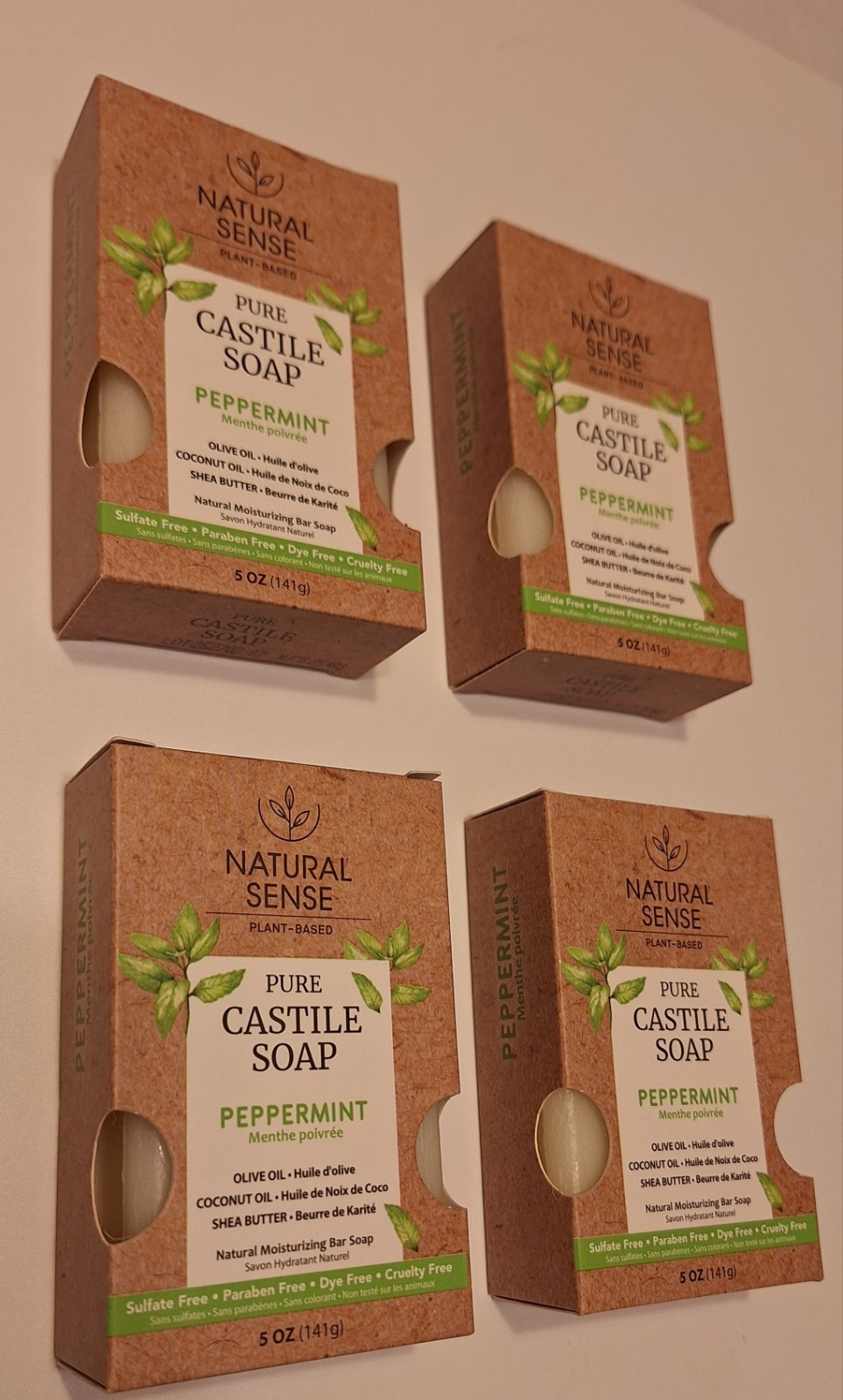 Pure Castillo Soap Peppermint Natural Sense 5 Oz. Each 4 Pack Lot