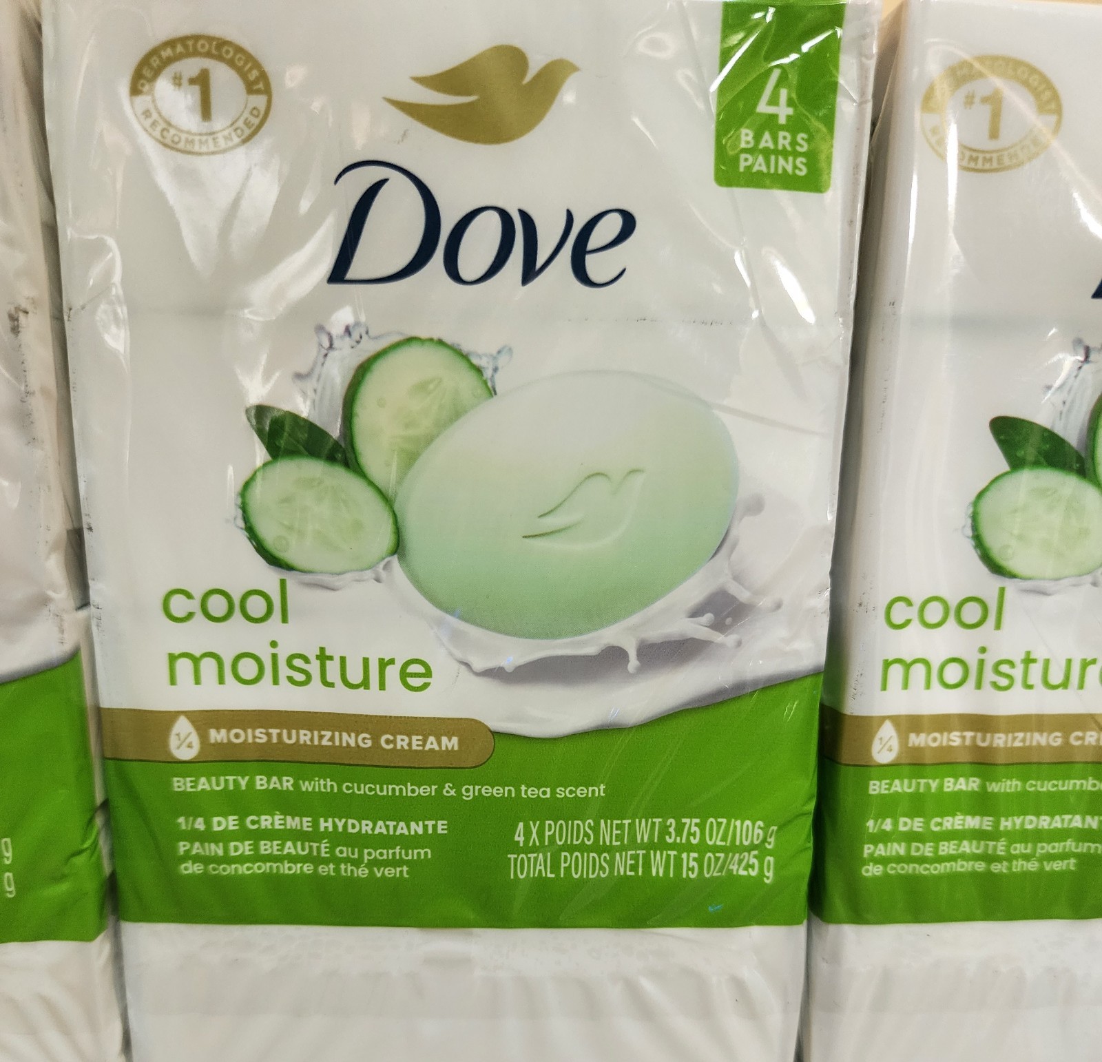 24 Pack Dove Cool Moisture Cucumber & Green Tea Bar Soap 3.75oz Each Brand New.