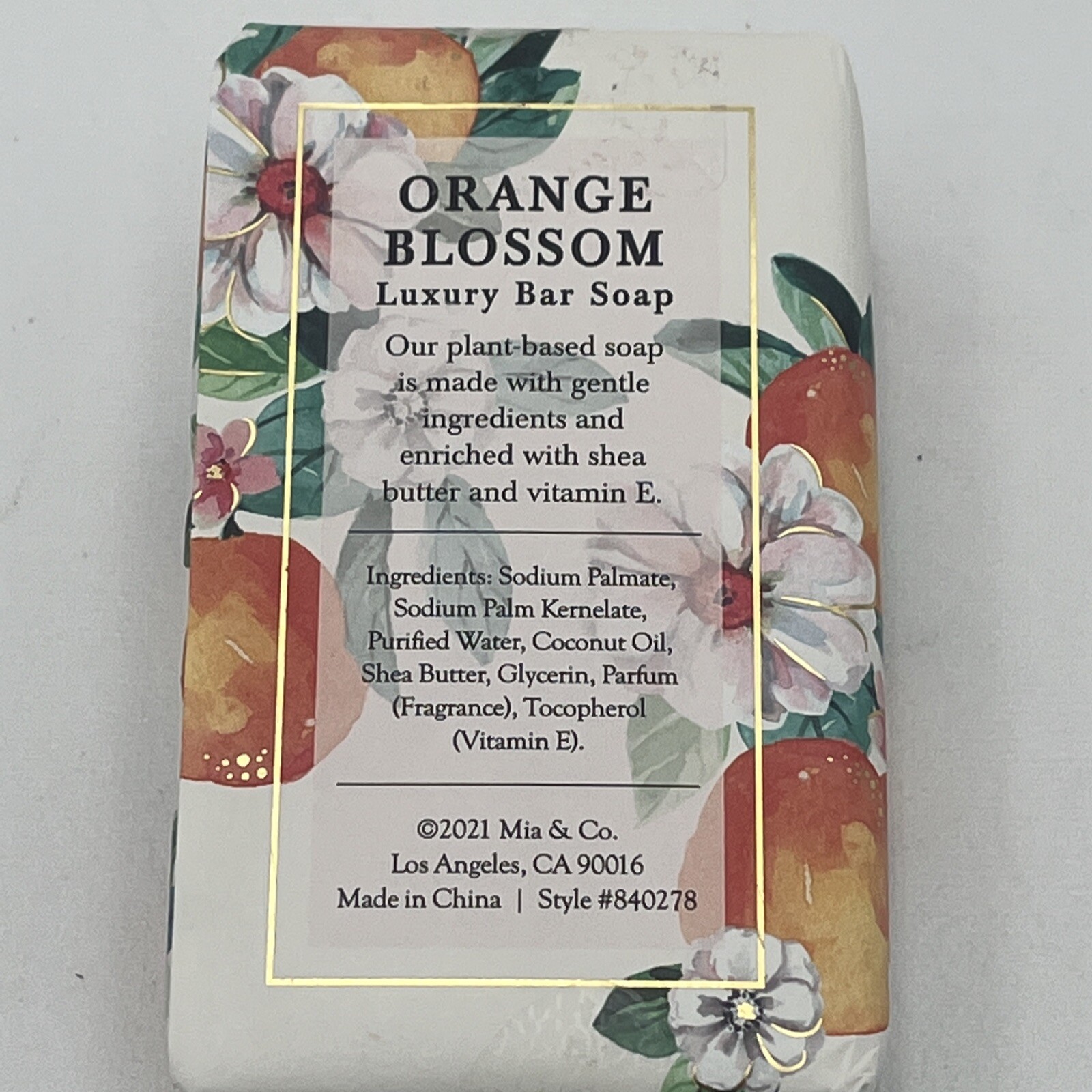 Mia & Co. Fresh Citrus Orange Blossom Luxury Bar Soap Shea Butter Vit E 10.58 oz